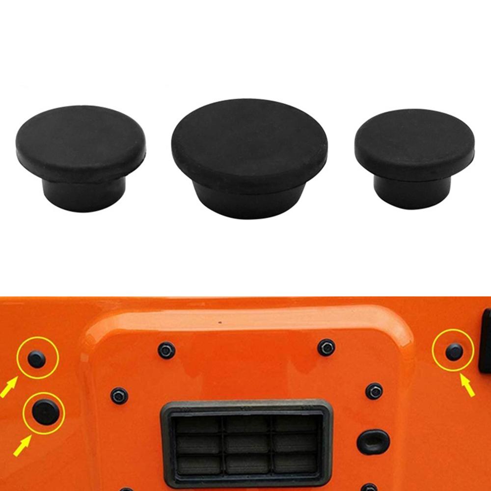 3Pcs Tailgate Rubber Plug Set For Jeep Wrangler JK JL 2007-2018