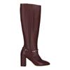 Salvatore Ferragamo Triba Leather Knee High Boots Burgundy