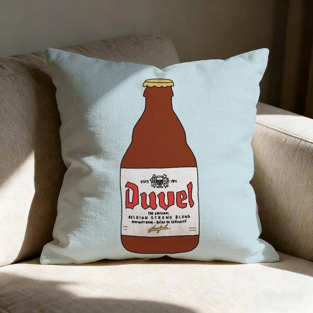 Модная защитная наволочка для подушки с изображением пива D-Duvel, двусторонняя печать, подушка для дивана, подушка для изголовья кровати