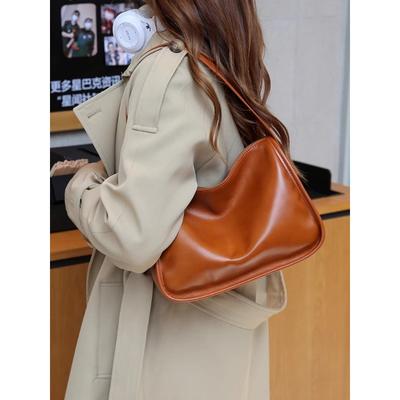 Сумка подмышкой из натуральной кожи Retro Commuter Premium Feel Niche Design Broadband Shoulder Crossbody Bag Женская сумка