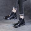 The First Layer of Cowhide Short Boots for Women's Autumn and Winter 2025 New Retro Ethnic Leather Chelsea Small Leather Boots for Children