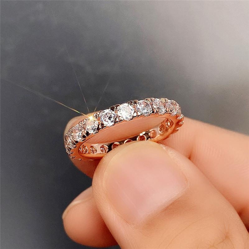 Серебряное кольцо 925 пробы для женщин Блестящий кубический цирконий Изящные женские аксессуары Универсальные ювелирные изделия Подарки