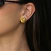 Креативные круглые геометрические серьги-гвоздики из нержавеющей стали с золотым покрытием для женщин, модная бижутерия, водонепроницаемые