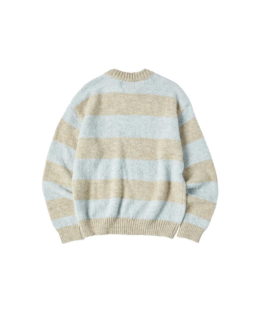 COMONINOZ Hairy Stripe Pullover [Beige]