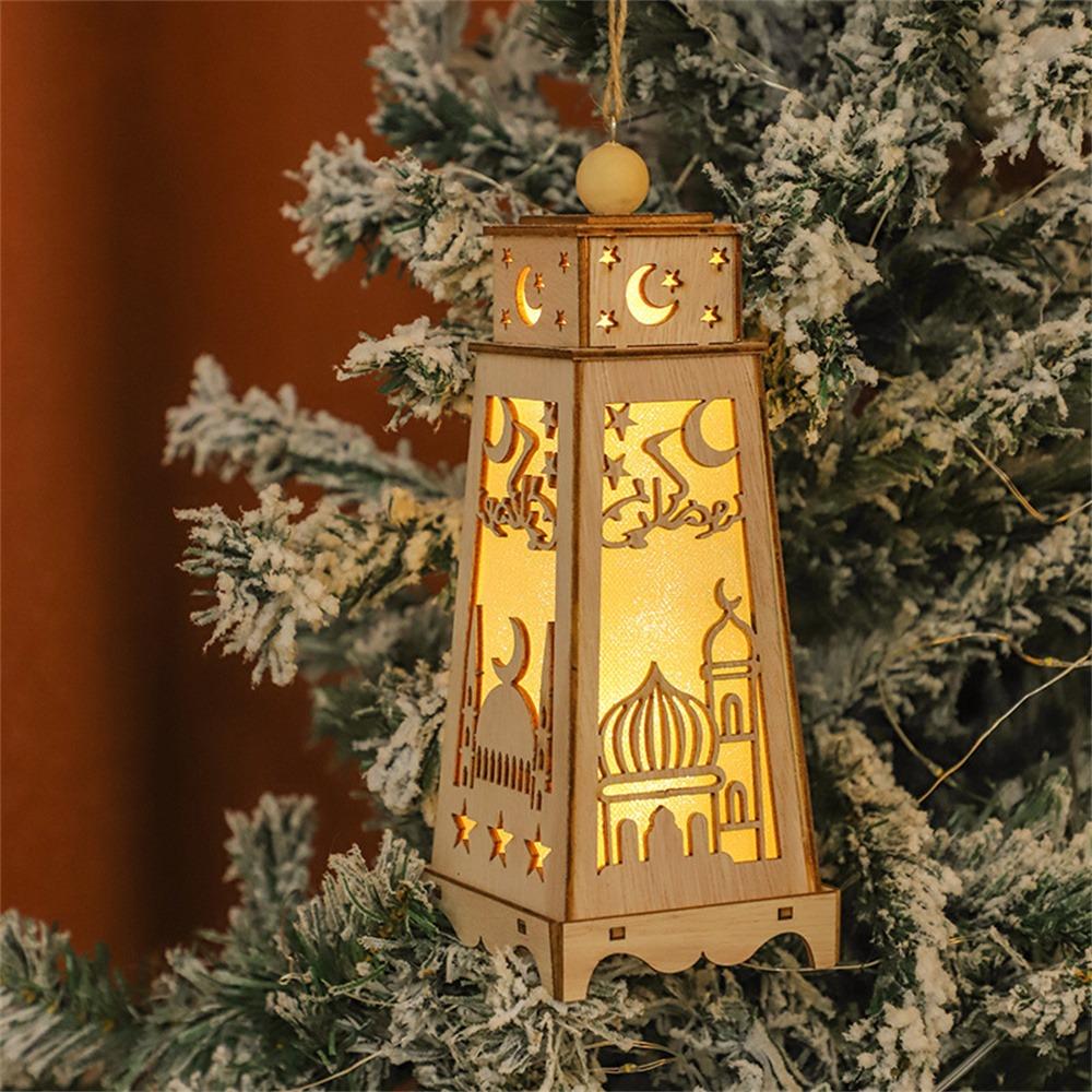 Луна Звезда Деревянные Украшения Светодиодные Лампы Рамадан Ид Мубарак Украшения Для Дома Ислам Мусульманский Декор