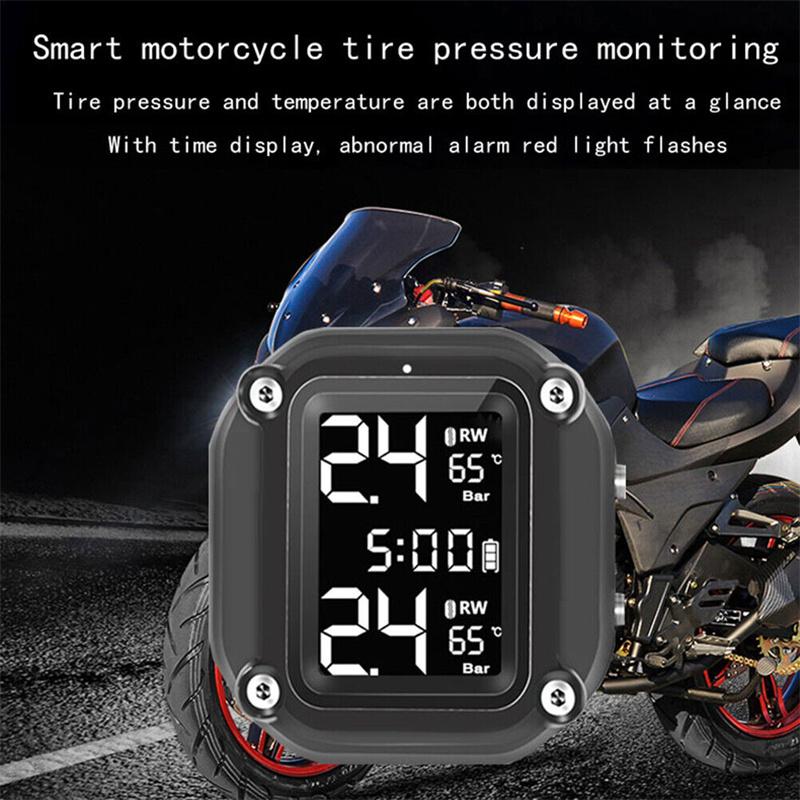 M5 Мотоциклетная TPMS Беспроводная Мотоциклетная Система Контроля Давления в Шинах с 2 Внешними Датчиками 5 Способов Оповещения