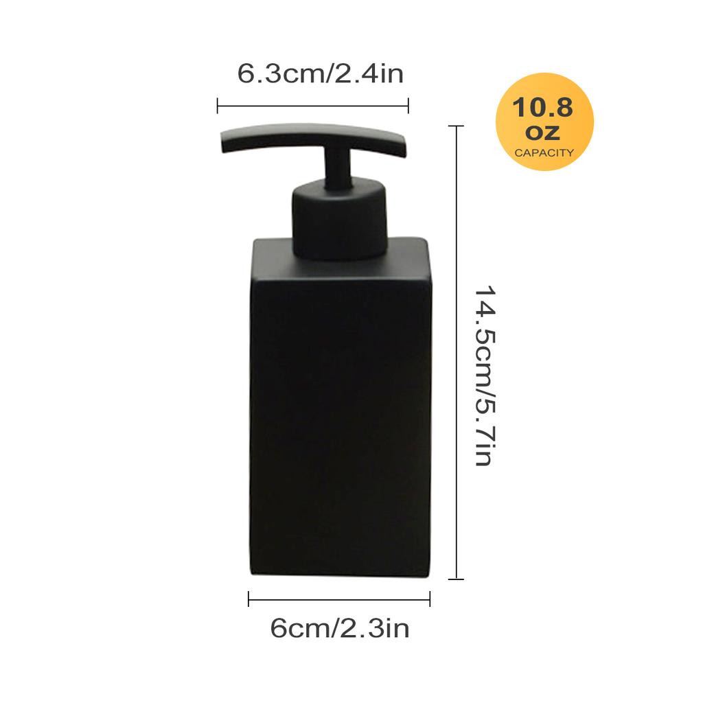 Leeseph Матовый черный 304 Нержавеющая сталь Диспенсер для мыла Квадратный дизайн Диспенсер для жидкого мыла для ванной комнаты