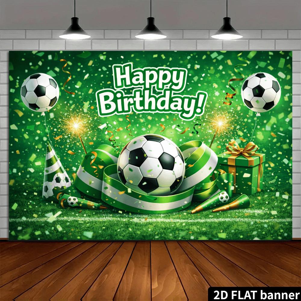 2DFlat Football Theme Birthday - Fusion of Football and Birthday Elements