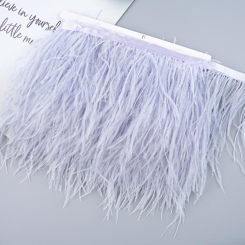 Diy Handmade Accessories Colorful Ostrich Feather Cloth Edge Decorative Accessories Clothing Accessories Wedding Skirt