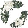 Simulation Flower Wedding Arch Floral Welcome Area Decoration Outdoor Arrangement Artificial Flower Green Plants High Simulation