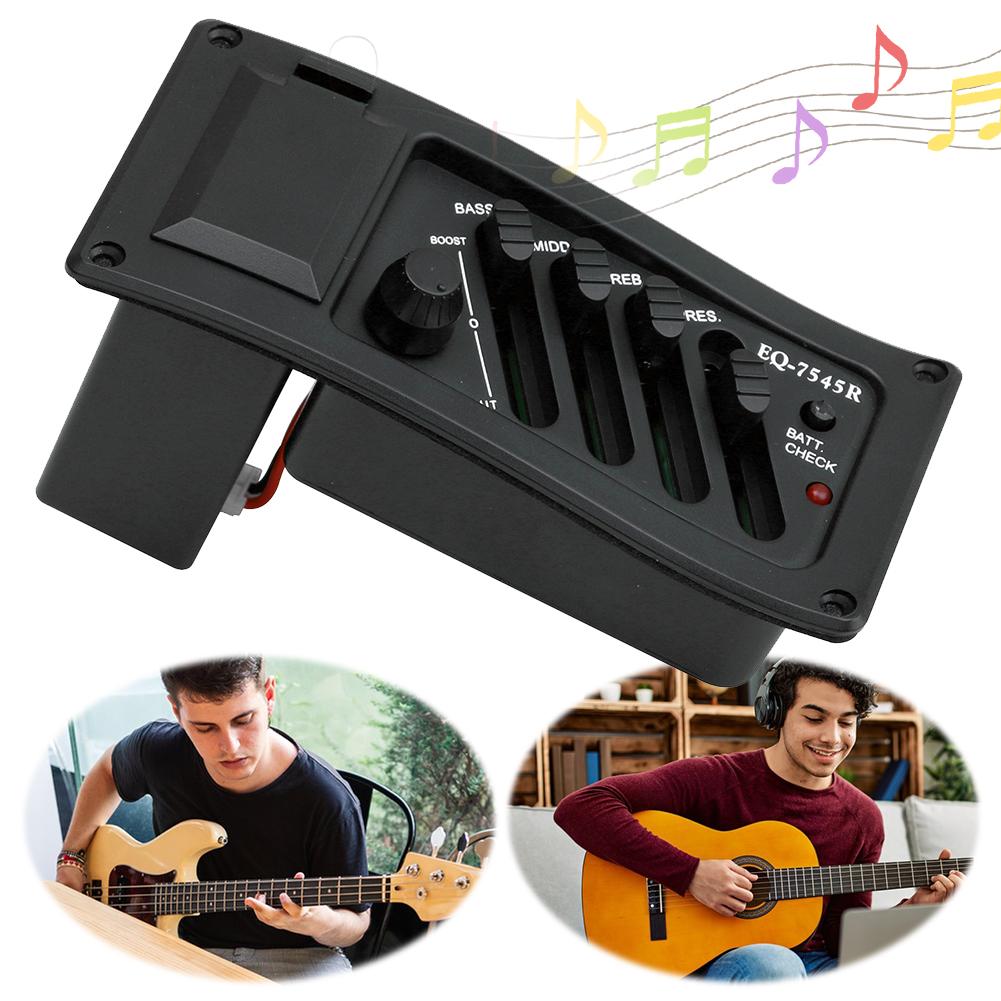 4-полосный эквалайзер для акустической гитары, пьезо-звукосниматель, предусилитель, эквалайзер, тюнер, усилитель, эквалайзер-тюнер для акустических гитар