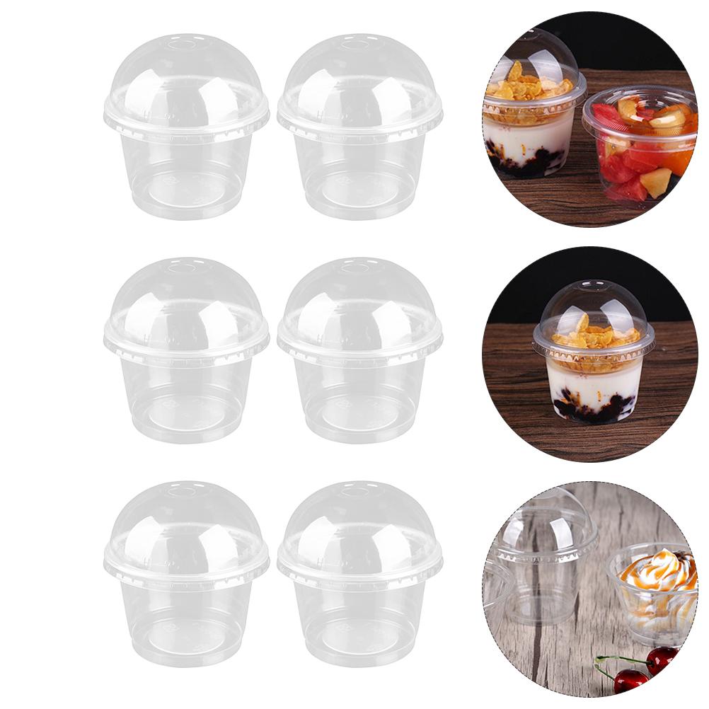150 шт. одноразовые стаканчики для десертов, стаканчики для пудинга, желе, мусс, загустители, мерные стаканчики для хранения салата с крышками, кексы с йогуртом