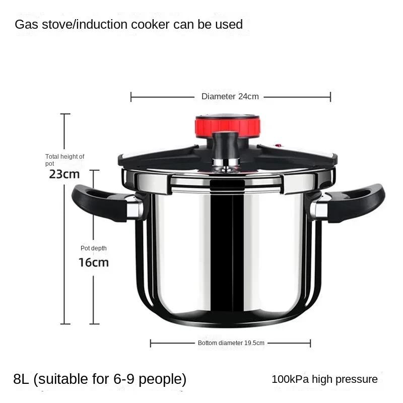 1PC Desktop Electric 304 Stainless Steel Pressure Cooker Explosion-proof Household Gas Stove Thickened Pressure Cooker