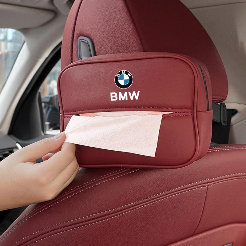 BBJJ8 PU Leather Car Tissue Box Storage Bag Interior For BMW X1 X2 X3 X5 X4 X6 X7 G30 G20 G32 G11 G12 F40 F30 F20 F10 F34 F07 F44 F45