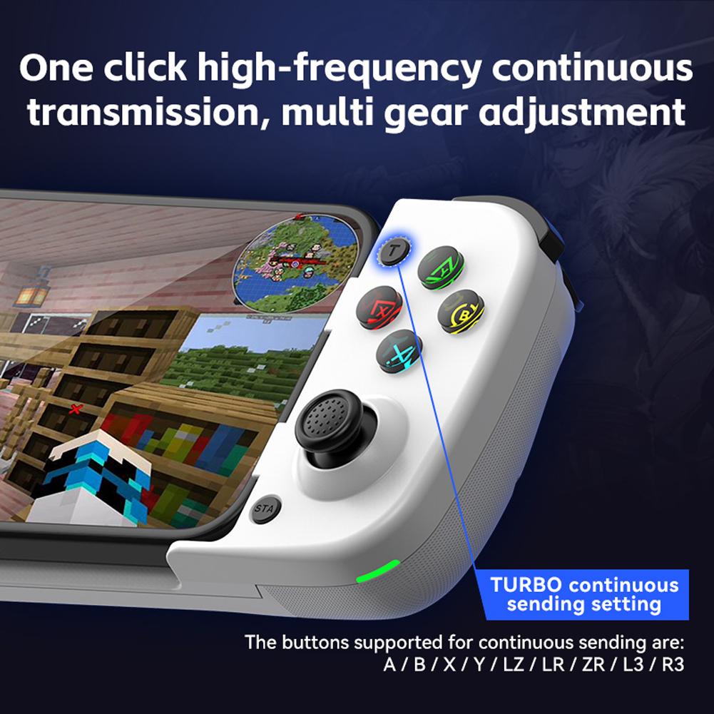 Wireless BT Mobile Phone Gamepad Hall Effect Joystick Phone Controller with Turbo/Vibration/Macro for Android IOS for Switch PC