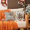 New Christmas Pillow Holiday Decoration Simple Seat Cushion Linen Comfortable Letter Print Sofa Cushion