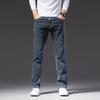 Мужские джинсы деловые, обычные, прямые, полной длины, повседневные, джинсовые брюки, эластичные, эластичные, из ткани стрейч