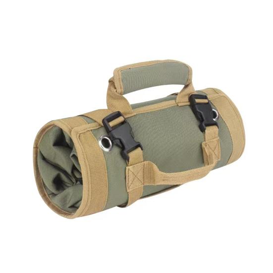 Свернутая сумка для инструментов с ручкой, несколькими отделениями, водонепроницаемая прочная сумка-органайзер на молнии большой емкости