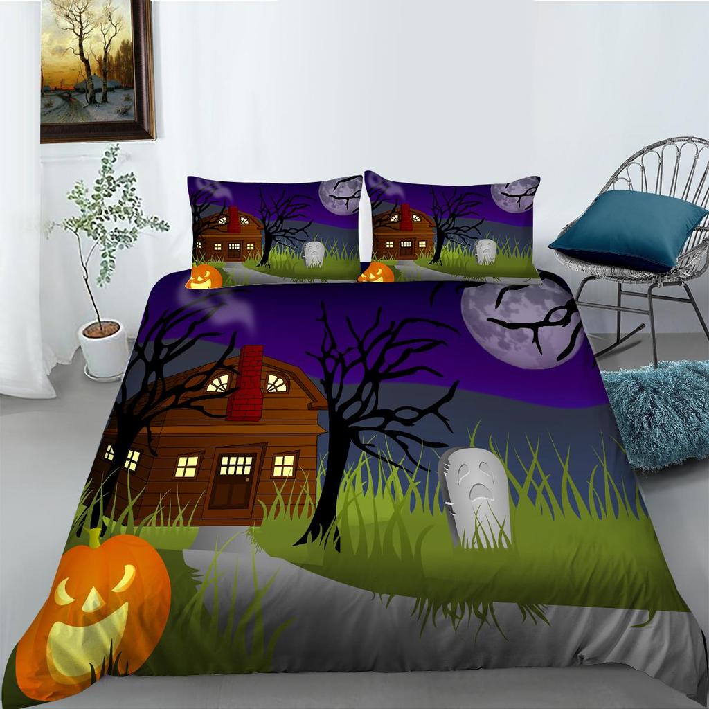 Наборы постельных принадлежностей на Хэллоуин, королевский размер, модный домашний текстиль, мягкое пододеяльник, комплект пододеяльников для детей-подростков