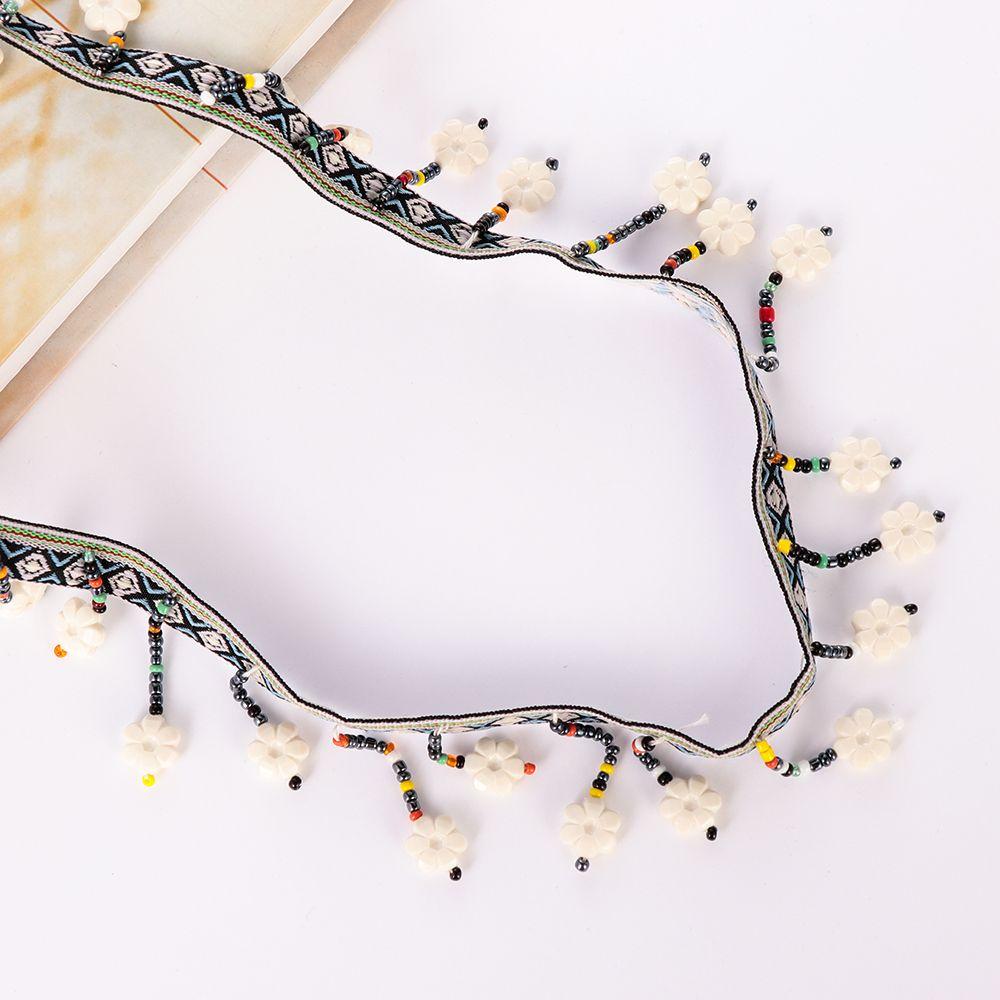 1yard Dress Costume DIY Craft Fabric Pompom Bohemia Ribbon Tassel Lace Trim Embroidered