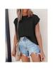 Women's Cap Sleeve Knit Pullover Crew Neck Lightweight Short Sleeve Summer Sweater
