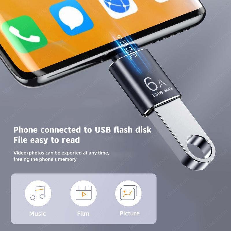 6A USB C на A Адаптер SuperSpeed Быстрая Зарядка Type C на USB Передача Данных Синхронизация OTG Конвертер для Ноутбука ПК Телефона Зарядное Устройство Данные