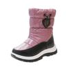 Kid's Warm Boots Student Anti Slip Winter Boots Boy's Thick Warm Cotton Shoes Girl's Plush Outdoor Wear-resistant Pink Boats