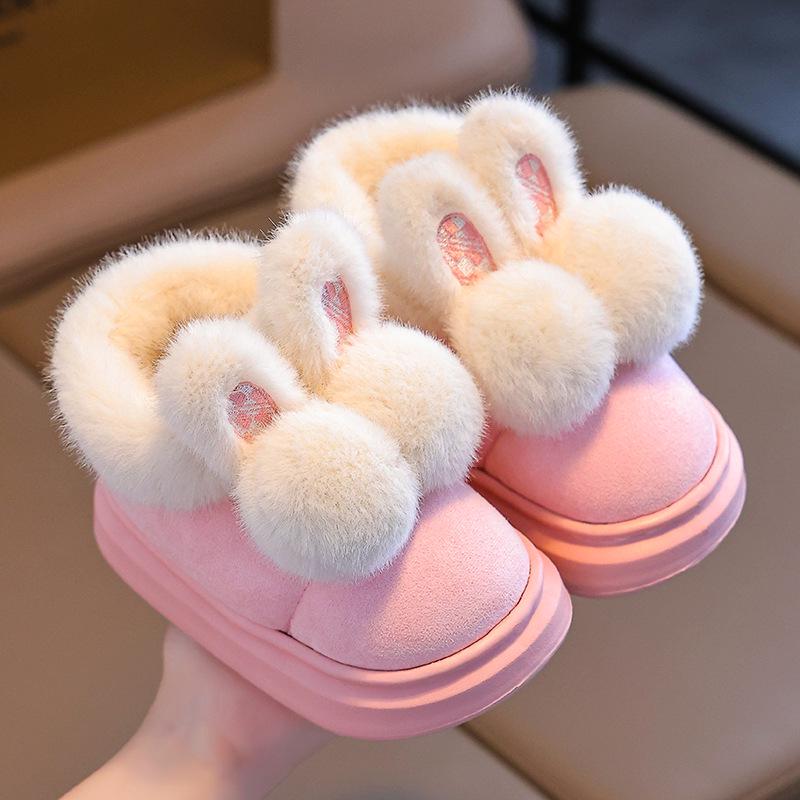 2024 Warm Winter Cotton Slippers for Girls: Indoor/Outdoor, Thickened for Mid-to-Large Children