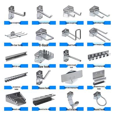 Металлический перфорированный стенд с квадратными отверстиями для инструментов с крючками для отверток