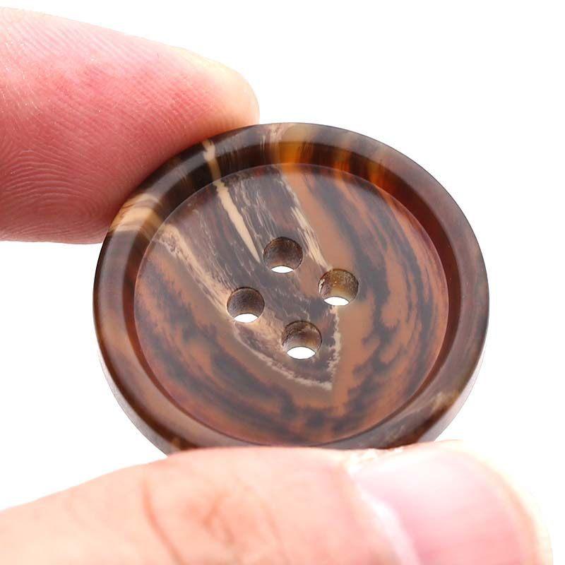 Пуговицы для пальто и тренча Матовые коричневые узорчатые пуговицы из смолы Брюки Круглые пуговицы
