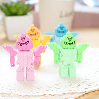 4 шт., милый бронированный робот, резиновый ластик для детей, новинка, канцелярские принадлежности, офисные школьные принадлежности