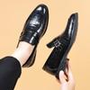 Fashion High Quality Leather Shoes for Men Casual Classic Loafers Crocodile Skin Men Dress Shoes Formal Oxford Office Wedding Shoes