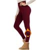 Women's High Waist Casual Pants Solid Color Fleece Thermal Leggings Winter Long Fleece Trousers Plush Running