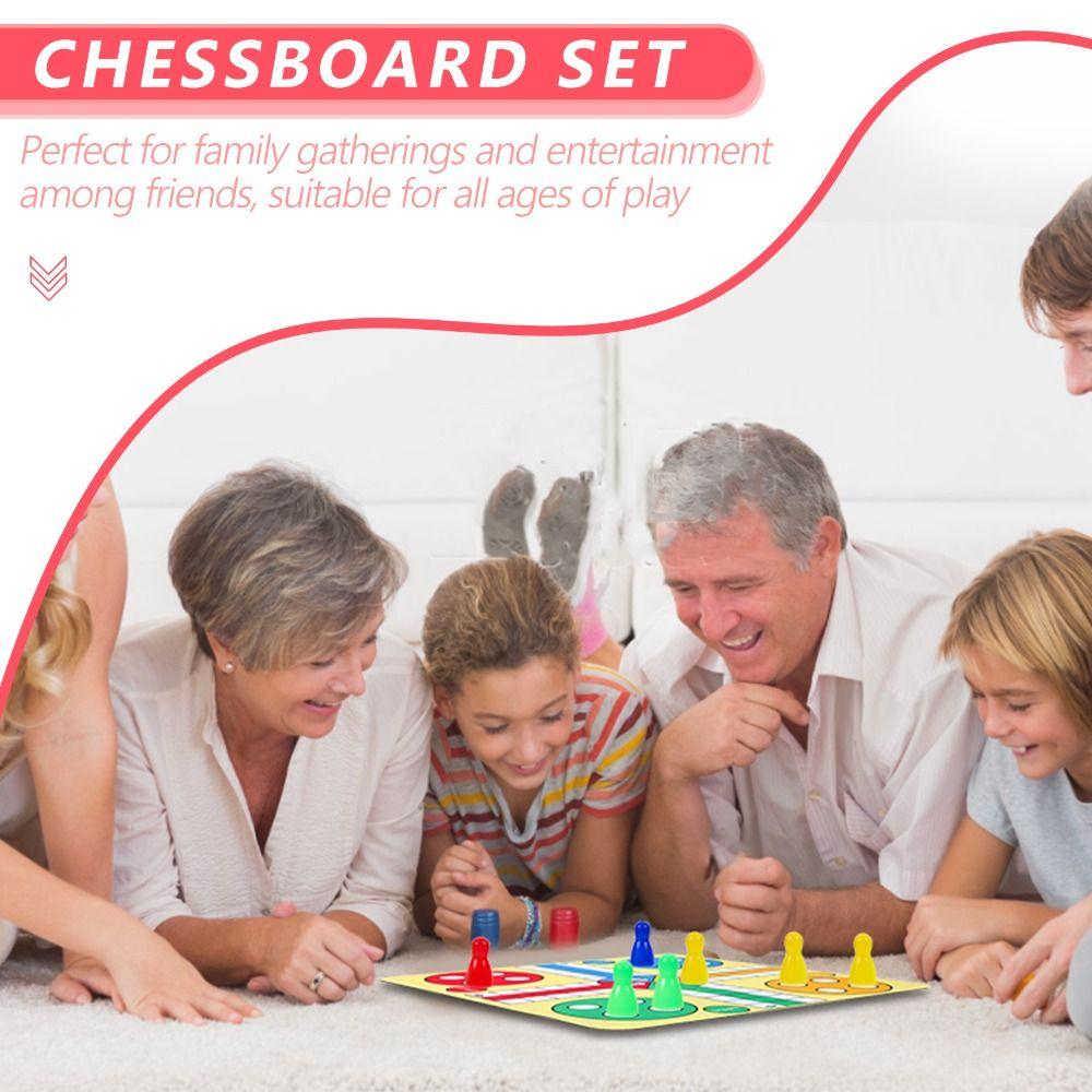 Складной рулонный набор для игры в Лудо и шахматы, интерактивная игрушка, шахматная доска, игрушка, игра для вечеринок, летающие шахматы, дорожная, забавная