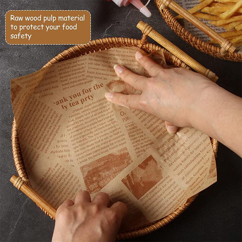 LMETJMA 50Pcs Premium Deli Paper Sandwich Wrapping Paper Greaseproof Non-stick Parchment Paper Baking Paper For Bread Pizza JT69