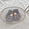 Children's Gloves Autumn and Winter Warm Love Lollipop Five Finger Gloves for Girls with Velvet and Thickening
