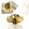 Decorative Brass Diya for Puja (Set of 1 Small 3inch Golden Round Star) Center Wick Holder Pital Akhand Deep Vilakku for Home Décor,