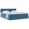 Storage Bed with Mattress Dark Blue 160 x 200 cm Velvet