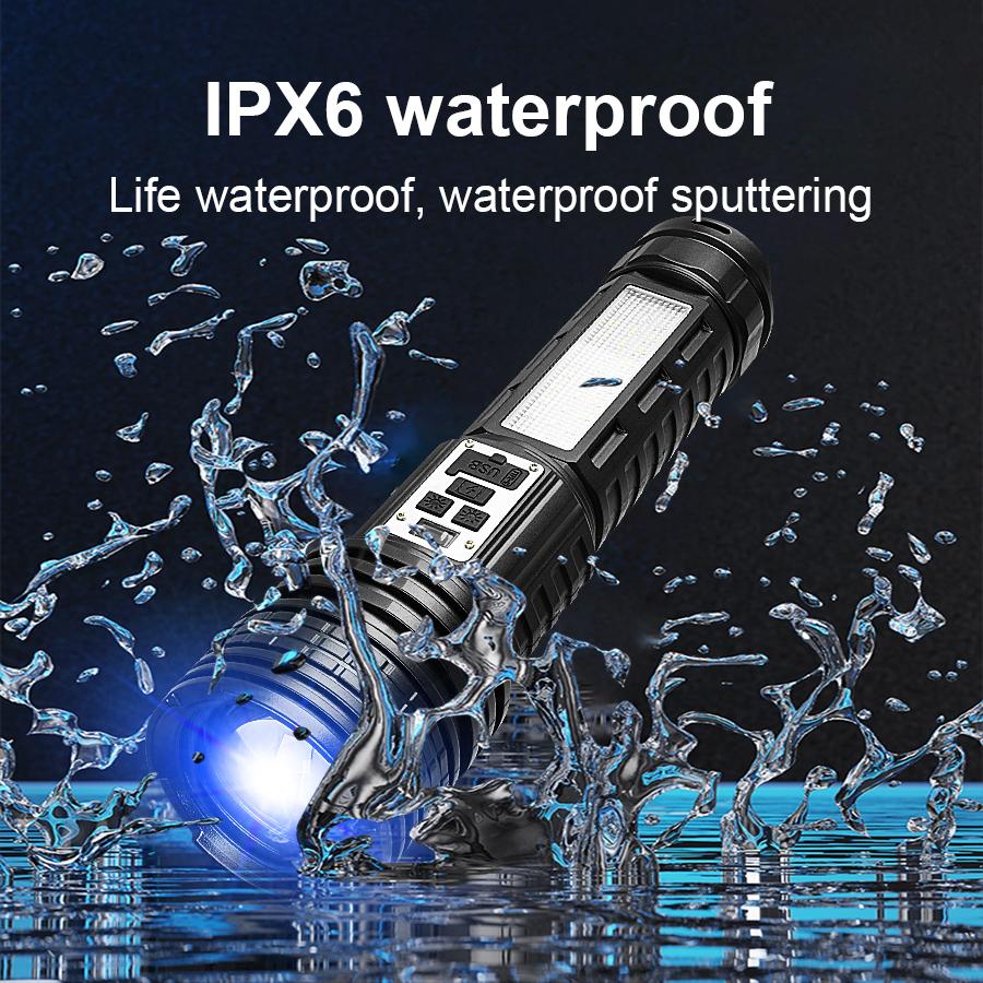 Самый мощный светодиодный фонарик 2*30 Вт, перезаряжаемый через Type-c, дальнобойный 1000 м, портативный фонарь для рыбалки, охоты, фонарь