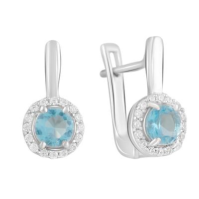 Серебряные серьги с аквамарином nano (2123880)