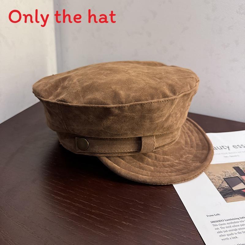 Beret Withsuede Vintage Fabric And Solid Color For Art And Lovers Fashion