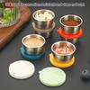 6 шт. соусниц с легко открывающимися цветными крышками, герметичные контейнеры для заправки для салата 40 мл, закусочные чашки из нержавеющей стали