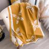 Double-Sided Flower Print Scarf Femininity Thickened High-End Warm Office Shawl Cape