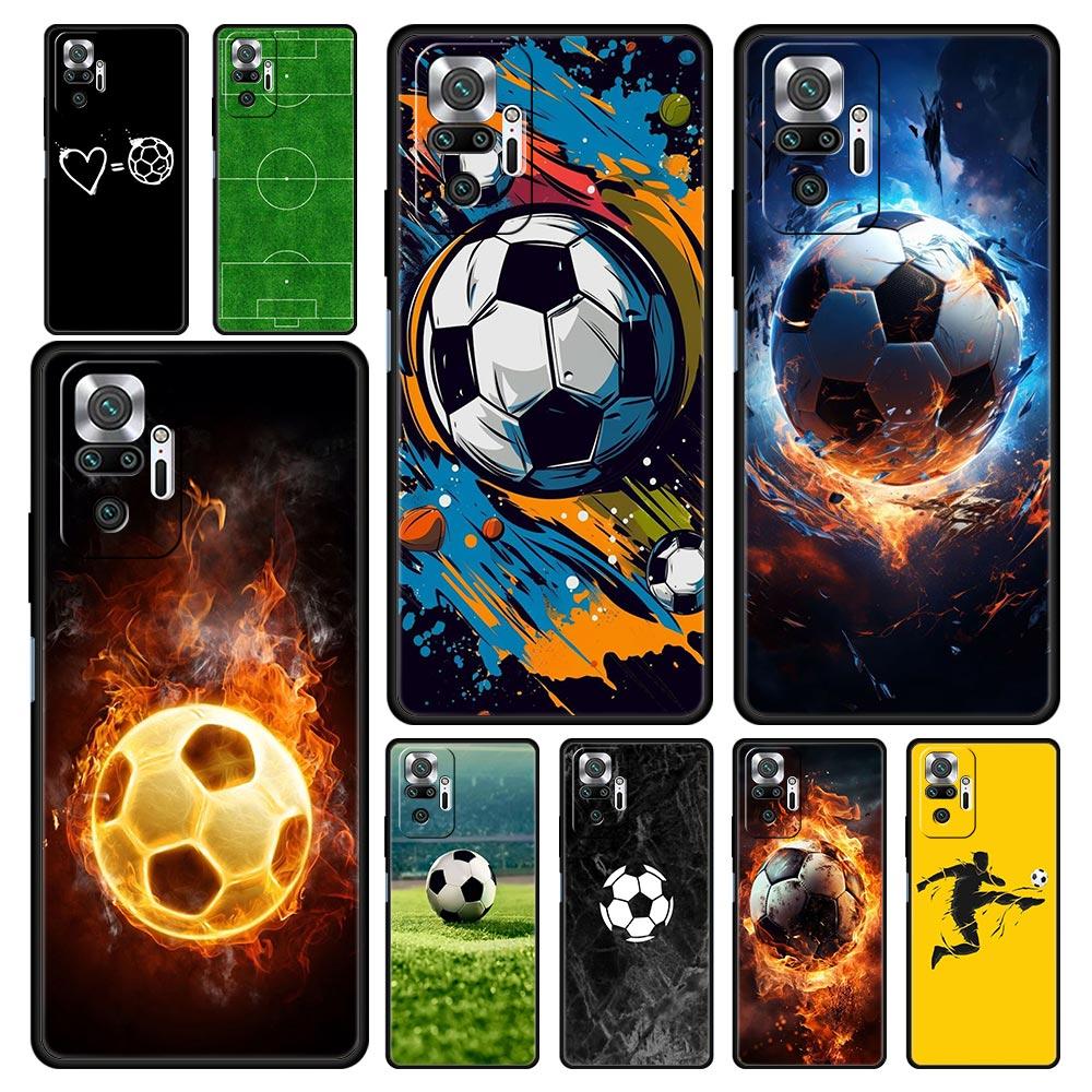 Чехол для телефона для Xiaomi Redmi Note 13 12 5G 9S 9 8 10 11 Pro 9T 13C 12C 10C 9C 9A 7 Pro Мягкая крышка Футбольная страсть Футбольный мяч