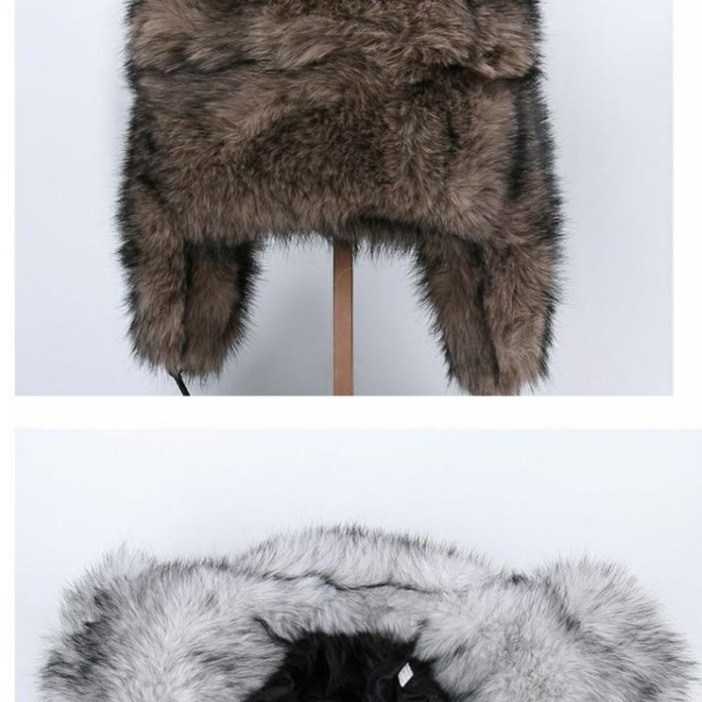 Зимняя улучшенная атмосфера, теплая лыжная шапка, плюшевая шапка Lei Feng, утолщенные наушники, защищающие от холода, маленькое лицо