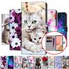 Для Samsung S25 S24 S23 S22 S21 S20 A16 A26 A36 A56 A15 A14 A53 A54 A05 A05s A52 слоты для карт цветы животные флип-кошелек подставка кожаный чехол для телефона