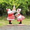 Christmas Ornaments Resin Santa Claus with Gingerbread House Create Atmosphere Table Decorations for Christmas