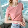 Solid Color Short-sleeved T-shirt for Women's New Women's Solid Color Round Neck Cotton T-shirt To Make You Look Slim and Belly-covering Top