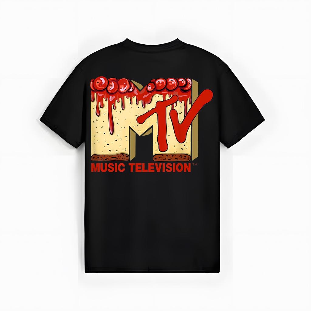 Mademark x MTV - Футболка с оригинальным логотипом MTV и аппетитным вишневым пирогом