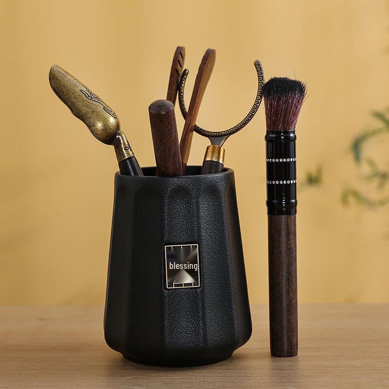 Ebony Wood Tea Ceremony Six Gentlemen Set